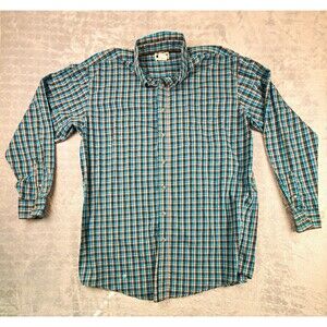 Wrangler Riata Plaid Blue Gray Woven Button-Up Shirt Mens 2XLT Big & Tall